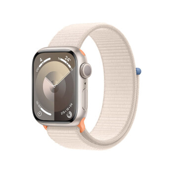 Apple苹果Watch Series 9智能手表GPS款45毫米星光色铝金属表壳 星光色回环式运动表带手表S9 MR983CH/A