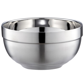 参喜304不锈钢碗米饭碗双层隔热碗汤碗面碗 直径15cm