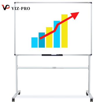 VIZ-PRO(威瀑) 移动白板180*120cm 教学黑板磁性支架式会议室写字板单面办公开会大白班绿板看板