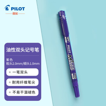 deliPILOT SCA-TM油性大小双头记号笔彩色绘画马克笔 紫色单支装