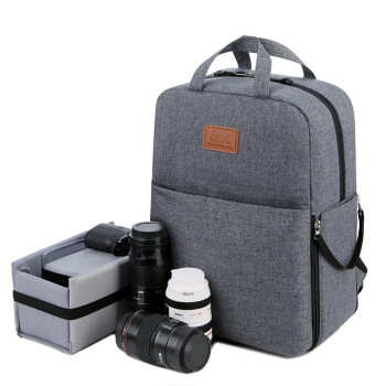 火柴人 MatchstickMen FC-8801深灰色相机包 休闲双肩包 时尚多功能包 笔记本商务背包 男女双肩摄影包