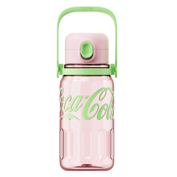 格沵（germ）可口可乐夏季塑料杯带吸管耐高温大容量运动水杯850ML青樱粉