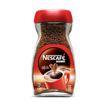 雀巢醇品 黑咖啡速溶 干嚼不加糖 美式咖啡粉 瓶装200g 学习办公常备