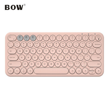 航世（BOW）HB0982SL 多设备三蓝牙键盘 轻巧便携 平板iPad手机电脑无线蓝牙充电键盘 粉色