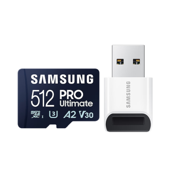 三星（SAMSUNG）512GB TF(MicroSD)存储卡套装Ultimate U3 A2 V30兼容无人机运动相机 读速200MB/s写速130MB/s