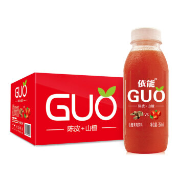 依能 GUO 山楂+陈皮 山楂果汁饮料 350ml*15瓶 整箱装,降价幅度5.3%