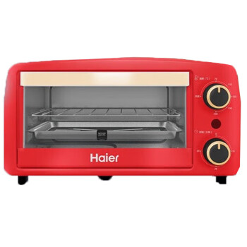 海尔（Haier）智能电烤箱家用10L容量机械操控多功能烘焙双层烤架可视窗口 K-10M2R朱雀红