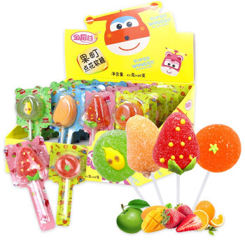 金稻谷（jindaogu）六一儿童节礼物VC果汁软糖28支水果造型棒棒糖果儿童休闲零食588g