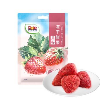 都乐（DOLE）冻干鲜果草莓20g 烘焙蜜饯果干0添加 儿童休闲零食 办公室小吃