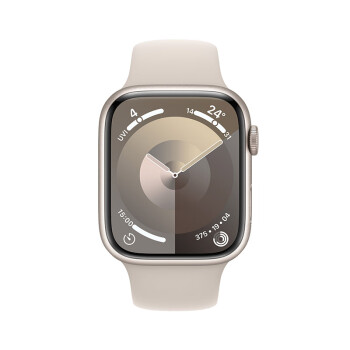 Apple【24期免息】Watch Series 9智能手表蜂窝款45毫米星光色铝金属表壳星光色表带S/M MRP13CH/A