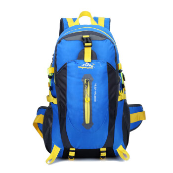 户外尖锋（HU WAI JIAN FENG）运动户外双肩背包 大容量防泼水旅行包 时尚轻便登山包蓝色