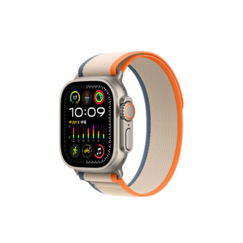 Apple Watch Ultra2 GPS+蜂窝款49毫米钛金属表壳橙配米色野径回环式M/L eSIM手表MRFM3CH/A JD【企业专享】