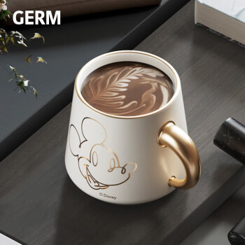 格沵（germ）迪士尼联名米奇假日陶瓷马克杯430ML咖啡杯GE-DS22-M1白色