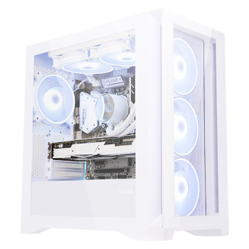 先马（SAMA）颜之神mini全透版雪装 台式电脑小机箱 纯白颜值/双面超白玻/支持M-ATX主板、360水冷/三面防尘