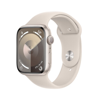 Apple/苹果 Watch Series 9 智能手表GPS款45毫米星光色铝金属表壳 星光色运动型表带M/L S9 MR973CH/A【免息版】