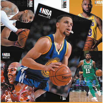 柒渔nba球星库里海报海报全篮球卡贴哈登欧文库里詹姆斯艾弗森xddnba