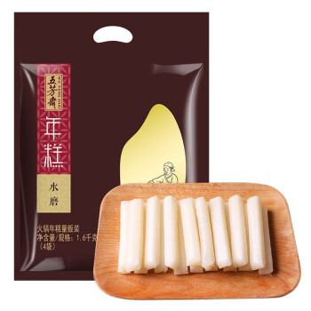 五芳斋（wufangzhai)真空包装麻糍小吃白年糕条  水磨糯米年糕 400克*4火锅年糕