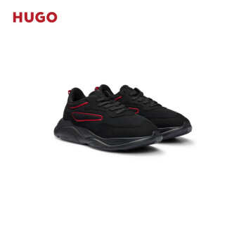 HUGO男士2024夏季新款撞色细节装饰镂空网面运动鞋