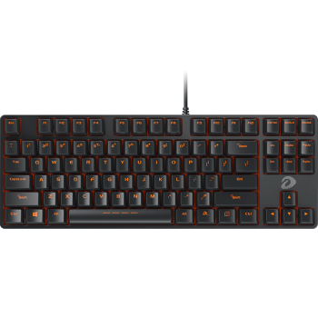 达尔优（dareu）DK100 机械键盘 有线键盘 游戏键盘 87键 无光 双色注塑 电脑键盘 黑色红轴