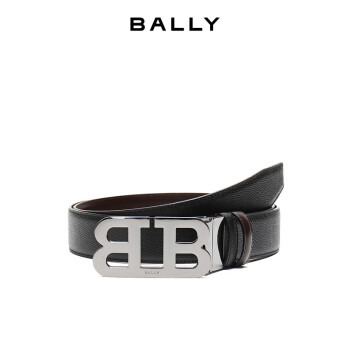 巴利（BALLY）送男友 男士牛皮革搭扣板扣式双面腰带 6218749 110