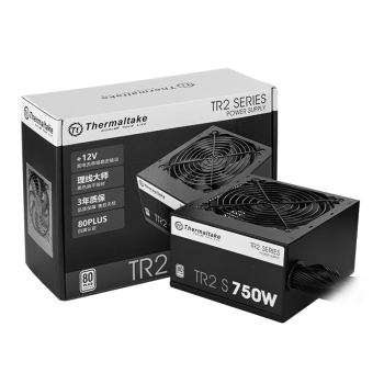 Thermaltake（Tt）额定750W TR2 S 750 电脑电源（80PLUS认证/主动式PFC/智能温控风扇/支持背线）