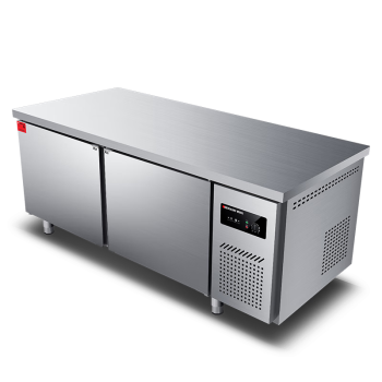 德玛仕（DEMASHI）纯铜管保鲜冷藏工作台 厨房卧式操作台冰柜 1.5米双温 豪华款 TDC-15A60WH【升级款】