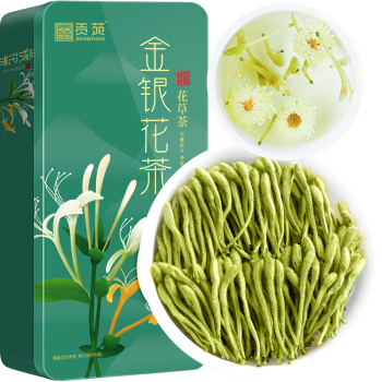 贡苑金银花茶100g 新花婴儿泡澡干花养生泡水喝的搭菊花枸杞凉茶叶