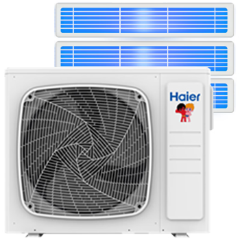 海尔（Haier）中央空调一拖三风管机4匹小多联一级能效全直流变频嵌入式雷神者 RFC100MXSAVC(G)