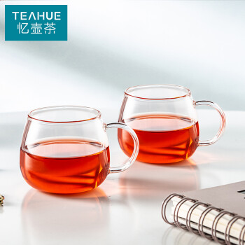 忆壶茶 YIHUTEA 小茶杯玻璃杯子耐热品茗杯带把功夫品茶杯 CP-08  120ml  2只装