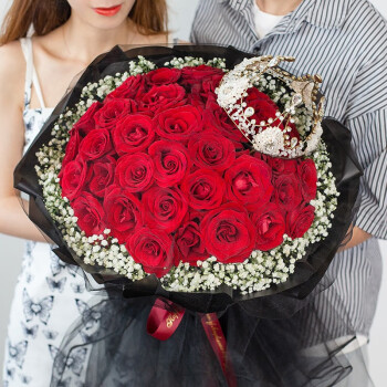 花递鲜花速递33朵红玫瑰花束生日礼物送女生全国同城配送|P62