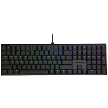 CHERRY樱桃 MX10.0 机械键盘 G8A-25000有线键盘 游戏键盘 RGB灯效 超薄机身 合金外壳 黑色 MX LP轴