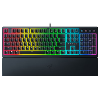 雷蛇 Razer 雨林狼蛛V3 轻机械游戏键盘 电竞游戏键盘 104键 带腕托 RGB背光灯效