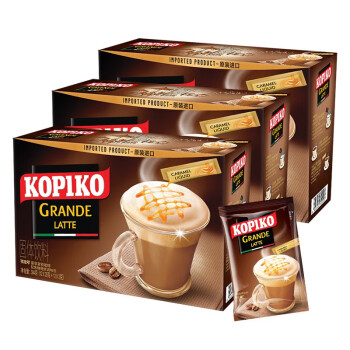 可比可 速溶咖啡粉饮料三合一印尼进口36包（12包/盒*3） 拿铁