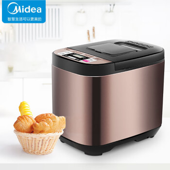 美的（Midea）面包机 烤面包机可预约全自动家用双撒料智能面包机多士炉 ESC1510
