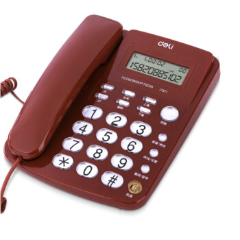 得力（deli） 电话机 座机 固定电话 来电显示 免提通话 大容量存储 红 787