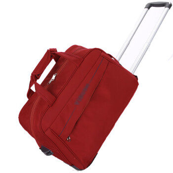楚戎 时尚拉杆包牛津布大容量手提行李包带轮可折叠旅行包袋 红色小号