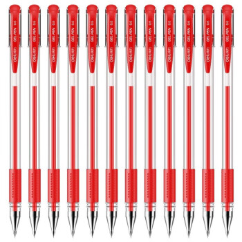 得力  6600ES红色中性笔 12支/盒