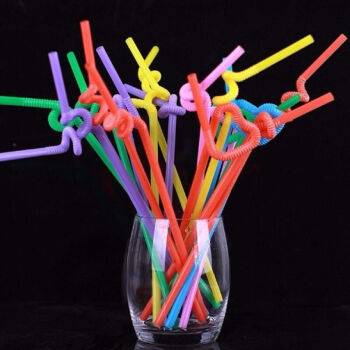金钦精选艺术吸管彩色透明26厘米一次性吸管创意弯曲造型饮料奶茶孕童