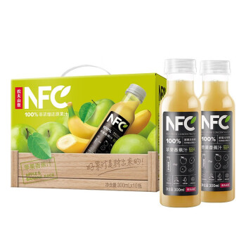 农夫山泉NFC果汁饮料 100%NFC苹果香蕉汁300ml*10瓶  礼盒