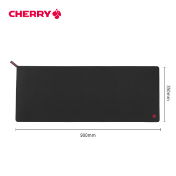 CHERRY樱桃 超大鼠标垫 办公桌垫 键盘垫 游戏鼠标垫 高密纤维顺滑鼠标垫 黑色细面 900*350*4mm