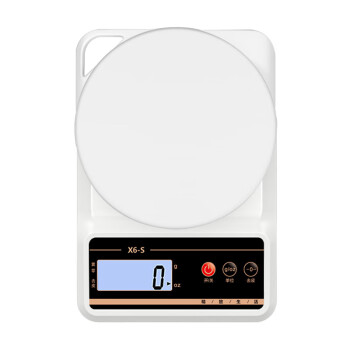 金妙家用厨房秤电子秤食物烘焙秤重器天平克度称中药克秤X6-S白色电池背光2kg/0.1g（圆托盘）