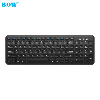航世（BOW）HW256C 无线键盘 超薄便携巧克力键盘 防泼溅 笔记本台式办公通用键盘 外接USB数字键盘 黑色