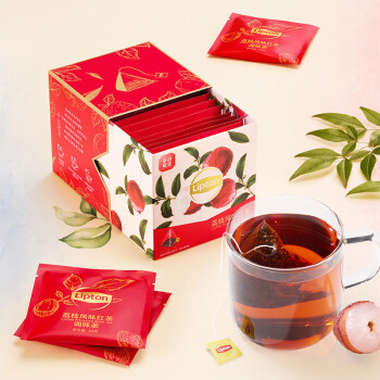 立顿Lipton 花果茶冷泡茶 荔枝风味红茶 调味茶 独立三角包袋泡茶包 10包25g