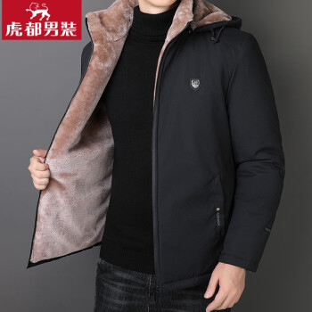 棉服男加绒加厚外套男士冬季防寒保暖棉衣爸爸装大码棉袄商务休闲 yhb