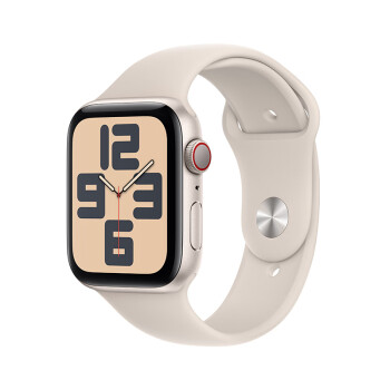 Apple/苹果 Watch SE 2023款智能手表GPS+蜂窝款44毫米星光色铝金属表壳星光色运动型表带S/M MRGV3CH/A
