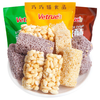 vetrue惟度台湾风味米酥320g3袋米花酥小米糖米饼休闲小吃货零食3袋