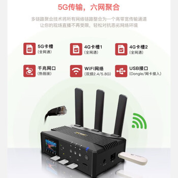 Ucast Q8S 5G多网聚合直播编码器5G背包直播推流器 一推多路直播平台抖音微信电商竖屏直播