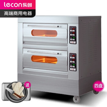 乐创（lecon）烤箱商用二层四盘蛋糕面包披萨烘炉双层烤炉大容量家用电烤箱380V EB-J4D-Z