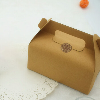 畅宝森 手提牛皮纸蛋糕盒 包装盒大号牛皮+内垫含100个 2件起购JR1