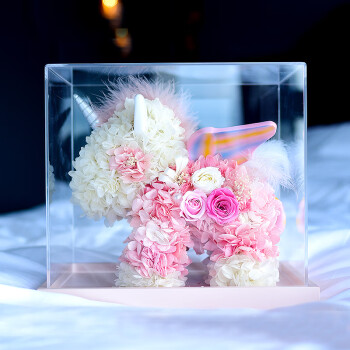 岚黛520情人节粉色玫瑰小号独角兽亚克力礼盒生日礼物纪念日送女友老婆